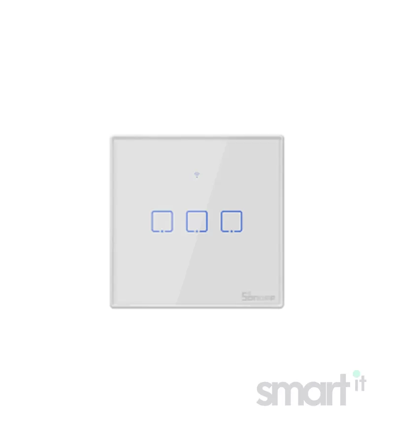 Smart WiFi настенный Выключатель трехклавишный,  белый цвет артикул: T0UK3C image